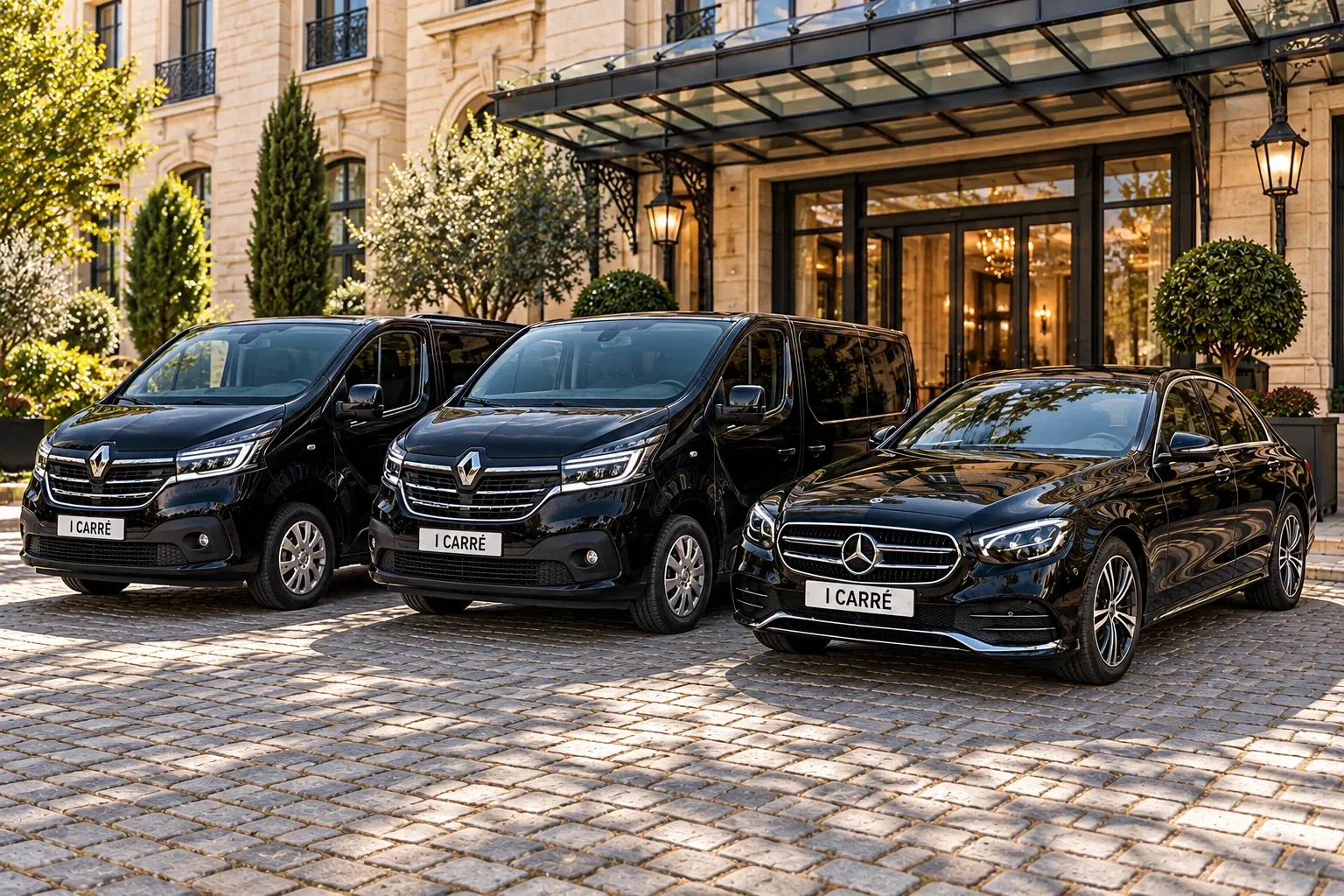 Berline VTC VSS-Cab dans un village du Beaujolais